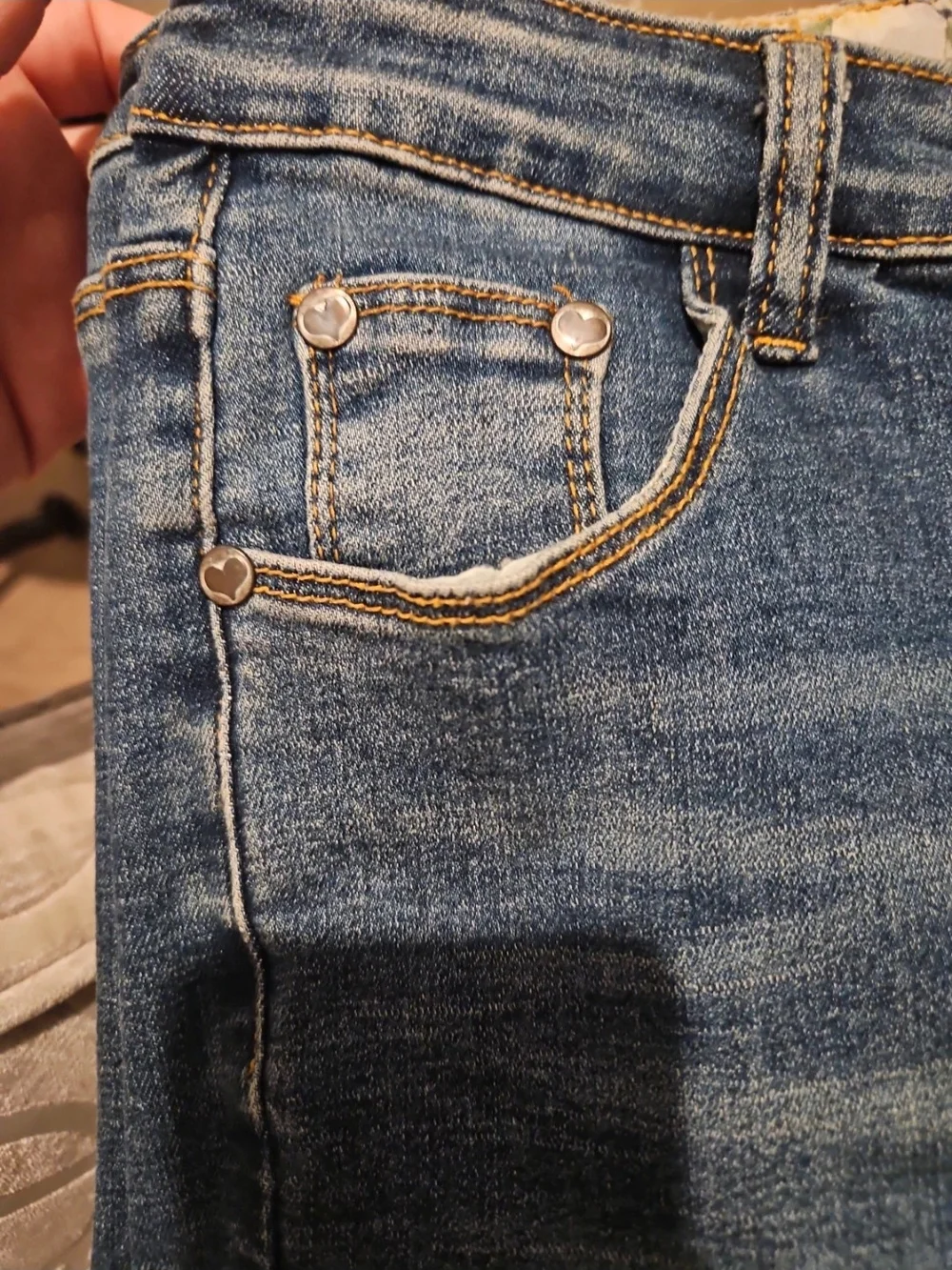 POL Womens’s Distressed Straight Jeans - Dark Blue Size S
